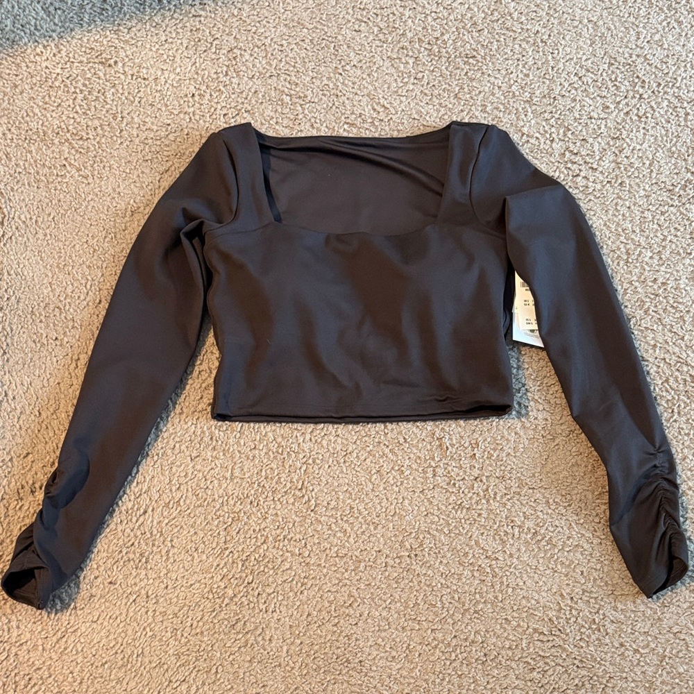 Gilly Hicks Brown Long Sleeve Crop Top